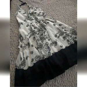 summer dress  women floral boho bohemian small halterneck black white 6 sundress